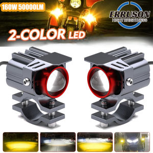 Erruson 160W 50000LM Motorcycle light For Motorbike Off-road Front Auxiliary 6000k/3000k Super Bright Mini Driving Led Headlight
