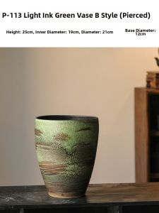 LANLIN | Handcrafted Green Ceramic Pot Plant Pot for Orchid Succulents