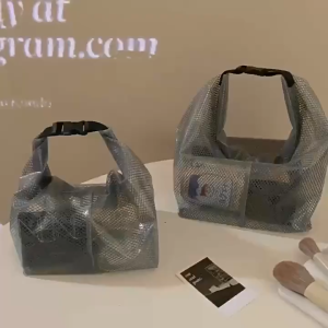 MallMainan-C1303 Tas Jaring Transparan Dengan Pegangan Pouch Kosmetik Anti Air /Tas Travel Besar
