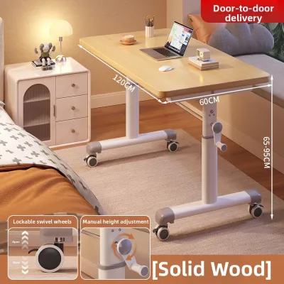 FWTDF | Ergonomic Height Adjustable Computer Desk Simple Modern Style Mobile Office Desk Student Bedroom Small Table Work Station