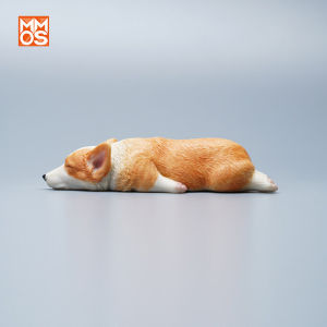 Xmmos Sleeping Welsh Corgi Dog Model Resin Craft Desktop Decoration Car Ornament Stress Relief Handmade Gift Animal Shaped