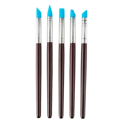 5Pcs Silicone Clay Sculpting Tool For Brush Modeling Dotting Nail Art Pottery Clay Tool DIY Carving Sculpting Tools Soft Head