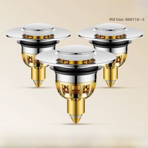 Vòi Chậu Rửa Mặt Chống Rò Rỉ Kiểu Nút Nổ Chống Mùi Phụ Kiện Chậu Rửa Mặt Phổ Thông Phụ Kiện Phòng Tắm Chất Lượng Cao