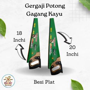 Gergaji Potong Kayu Bahan Besi Plat Gagang Kayu Ukuran 18 dan 20 Inci