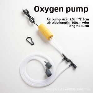 Aquarium USB Oxygen Air Pump Fish Tank Portable Dual-hole Silent Air Compressor Aerator Mini Adjustable Air Volume Accessories