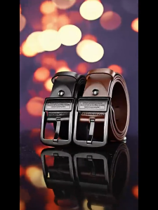 1 PCS Alloy Needle Buckle Leather Belt Retro Casual Style Mens Pants Belt Letter Decoration Stylish Durable Anti Rust Waistband