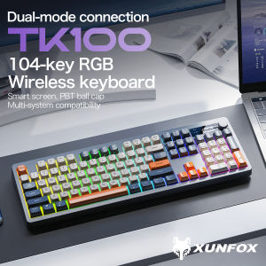 Xunfox TK100 Bluetooth wireless dual-mode keyboard desktop laptop office E-Sports gaming RGB light effect charging robot feel