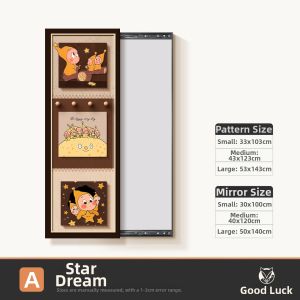 HAOJIUBUJIAN | Retro Style Star Decorative Full-Length Pull-down Concealed Mirror