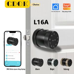 CDOK L16A Khóa Thông Minh Bluetooth Tuya Vân Tay Mật Khẩu Khóa Cửa Cho Gỗ Đồng Thau Cửa Inox Sinh Trắc Học Phím Bàn Phím