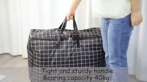 105L Waterproof Large Storage Bag Sturdy Durable Oxford Fabric Moving Bags with Zippers and Handles