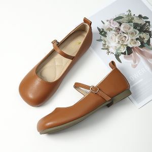 รองเท้าส้นแบน Mary Janes ไซส์ใหญ่ สำหรับผู้หญิง ทรงหัวมน ส้นแบน ดีไซน์เรียบง่าย สวมใส่สบาย รองเท้าแฟชั่นสำหรับผู้หญิง