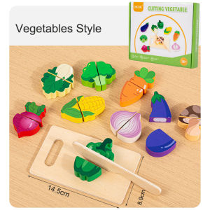 Wooden Kitchen Pretend Toy Simulation Cutting Fruit Food Game Velcro Play Kitchen Accessories Montessori Educational Toy For Kid