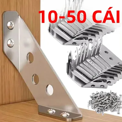 Giá Đỡ Góc Bằng Thép Không Gỉ Dày 90 Độ Khớp Nối Cố Định Góc Vuông Cho Đồ Nội Thất - 10/20/40/50 Cái Mỗi Gói