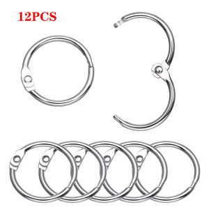 12PCS Metal Ring Binder Book Ring Photo Album Binding Ring for DIY Office Book Paper Open Loop Clasp Binding Supplies 20-39mm