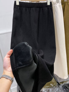 Váy Dài Vừa Phải Cạp Cao Màu Đen Lót Lông Cừu Dày Cho Nữ Mùa Đông 2025 Váy Dài Thẳng Có Khóa Kéo Thường Ngày