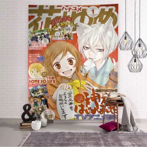 VIKAMA Kamisama Kiss Retro Manga Tấm Thảm Nữ Tính Phòng Ngủ Trang Trí Treo Tường Tạo Kiểu Ảnh Phông Nền Polyester Không Dệt Tay/Có Thể Giặt Được