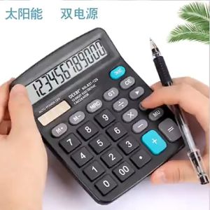 Dual Power Big Display Desktop Calculator Solar Battery Powered Basic Desktop Accounting Supermarket (12 Digits)