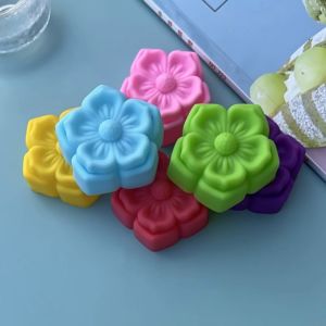 12pcs/set Flower Silicone Mold Sunflower Daisy Orchid Plum Blossom Rose Pancake Paper Cup Cake Jelly Pudding Baking Mold