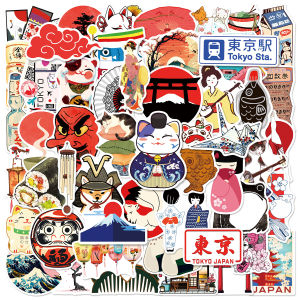 50pcs Tokyo Japan Cultural Elements Graffiti Stickers Phone Guitar Laptop Notebook Suitcase Cup Waterproof Sticker Kids Toys