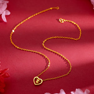 Everhoney Unique Design Luck Loop Pendant 916 Gold Jewelry for Women Girls