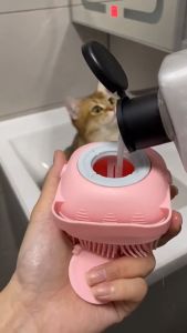 PET GROOMING BRUSH Silicone Pet Bath Brush Spa Shampoo Massage Brush For Dogs Cats Cleaning Grooming