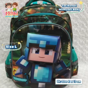 Tas Ransel Roblox dan Minecraft SD / Tas Sekolah Anak Roblox dan Minecraft / Tas Gendong Sekolah Anak Laki-Laki Roblox dan Minecraft