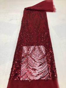 Luxury Sequins Lace Fabric 2026 High Quality French African Net Groom Lace Fabric Nigerian Embroidery Fabric For Wedding Party