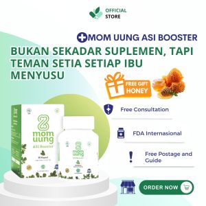 MOM UUNG Asi Booster Original 30 Kapsul Estrogen For Breast Momma Pelancar ASI Halal Fenugreek FREE