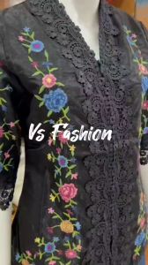 Kebaya alexuez hitam bordir organdi 0504 /kebaya premium