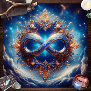 VIKAMA Starry Sky Infinite Wallpaper Blue and Gold Flowering Gemstone Nebula Living Room Meditation Corner Decoration