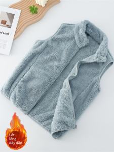 Polar Fleece Coral Fleece Vest Womens Spring & Fall Fleece Jacket Fall and Winter Fleece-lined Thickening Vest Double-Sided Fleece Vest Waistcoat