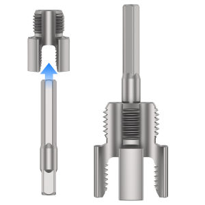 Pipe Threading Kit Burr Free Step Drill Bit Alloy Steel Hex Shank Tube Thread Cutter Set for 1/2 3/4 1 Inch PPR PE Plumbing