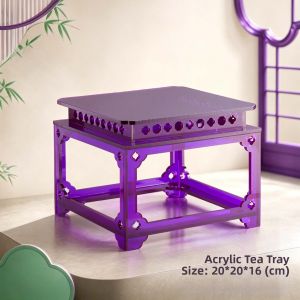 ZHIXIAO | Acrylic Chinese Style Minimalist Rectangular Teapot Holder Tea Set Tray