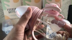 Bình tập uống nước PPSU (nhập chất liệu Đức) cho bé BeDiMoon 330ml có tay cầm chống sặc chống trào ngược ống hút 360 độ