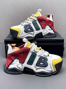 ZhanChao Mens Retro Colored Dirty Sneakers Fashionable Spike Color Dad Shoes Heightening Thick Bottom Sports Leisure Shoes