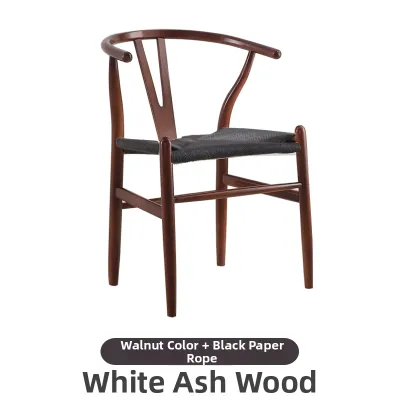 Modern Simple North European Style Solid Wood Dining Chair with Armrest Backrest for Home And Study Room Traditional Wicker Weaving