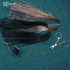 1Pack&2Packs Fly Tying Materials Black&Rainbow Crystal Flash Flashabou Sparkle Tinsel for Making Fly Fishing Lure Flies