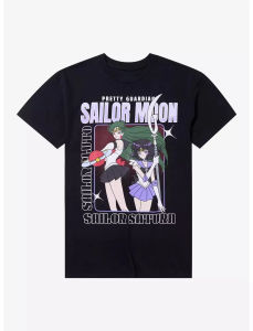 Bandai | Pretty Guardian Sailor Moon Saturn & Pluto Duo Pure Cotton T-Shirt Men and Women Fashion Casual Summer Short Sleeve Shirt