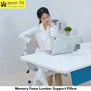 Memory Foam Lumbar Support Pillow Grey Cushion Ergonomic Design Office Cushion Seat