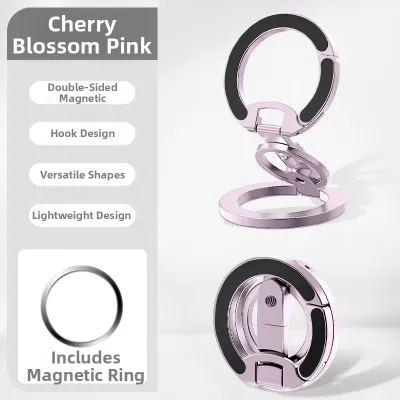 RQZN | Magsafe Magnetic Phone Stand 360 Degree Rotating Foldable Ring Holder Desk and Car Mount