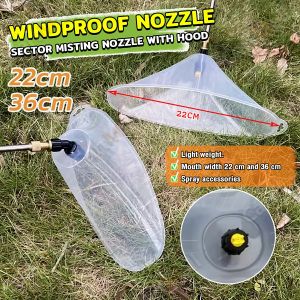 Misting Spray Nozzles Windproof Plastic High Pressure Misting Nozzle with Hood Sector