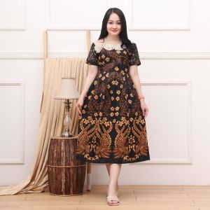 Dress pesta amora - dress batik pesta - dress batik modern - dress premium - dress kekinian - dress terbaru - dress natal - dress imlek