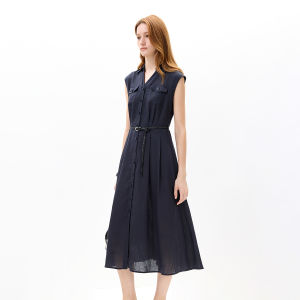 Lily | Đầm Công Sở Tay Ngắn Cổ Suit Phối Len Tencel Hợp Thời Trang
