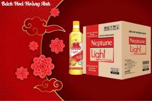 1 Thùng 12 chai Dầu Ăn Thượng Hạng Neptune Light 1L - Hàng Chính Hãng - Date mới
