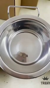 TRENY Hanging Steel Bowl Hanging Stainless Steel Bowl Hanging Pet Bowl Single Feeder Hang on Pet Cage Bekas Makan Kucing