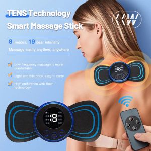 CCW Portable LCD Display EMS Neck Stretcher Electric Massager 8 Mode Cervical Massage Patch Pulse Muscle Stimulator Relief Pain