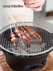 High Quality Multi-Size Cast Iron BBQ Grill Portable Charcoal Stove Furnace Multi-purpose Cooker for Barbecue Boiling Water & Toasting Ideal for Camping and Indoor Household Use