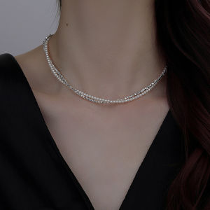 Loolecondera | Double Layered Pearl and Silver Necklace Accessory