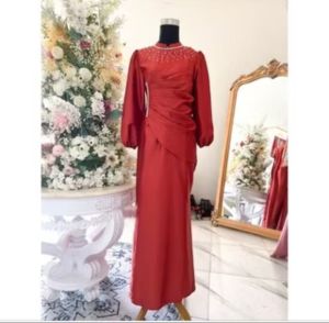 (BEST SELLER) VINA DRESS SPESIAL BURGUNDY | DRESS KONDANGAN VIRAL | GAUN KONDANGAN ROK DUYUNG | DRESS SATIN MERMAID | DRESS SILK PREMIUM | BAJU WANITA KEKINIAN