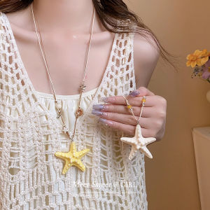 Dopamine Long Star Necklace Women Summer High-End Sweater Chain Bohemian Style Beach Hanging Accessory Multiple Colors Available